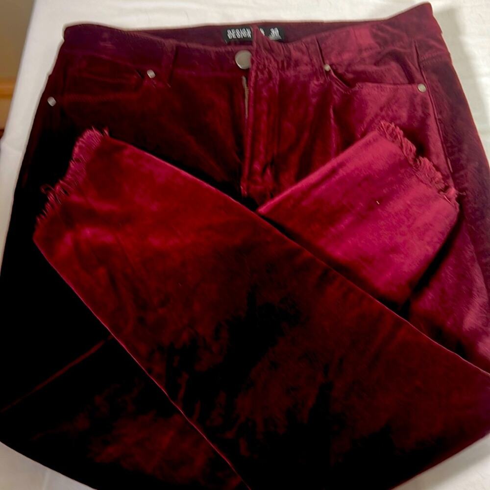 Design lab maroon velvet pant shirt waist 30